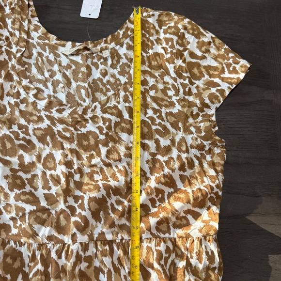 Soft Surroundings Short Sleeve Kara White Mocha Leopard‎ Dress Size L - Picture 6 of 10
